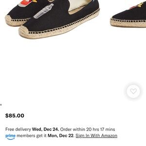 Soludos Black Espadrilles with Fun Embroidery